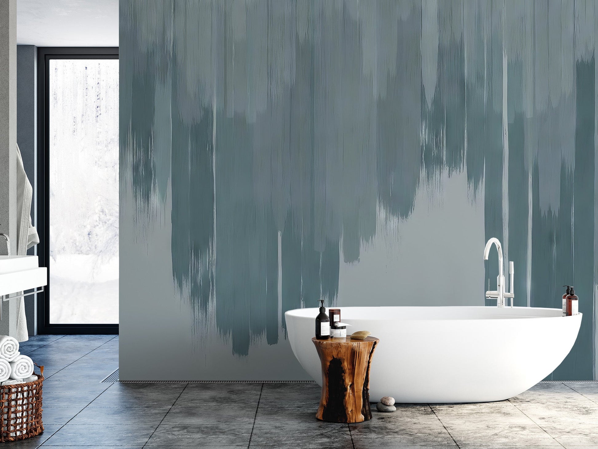 Blue Fade Abstract Wall Mural - Wallanza