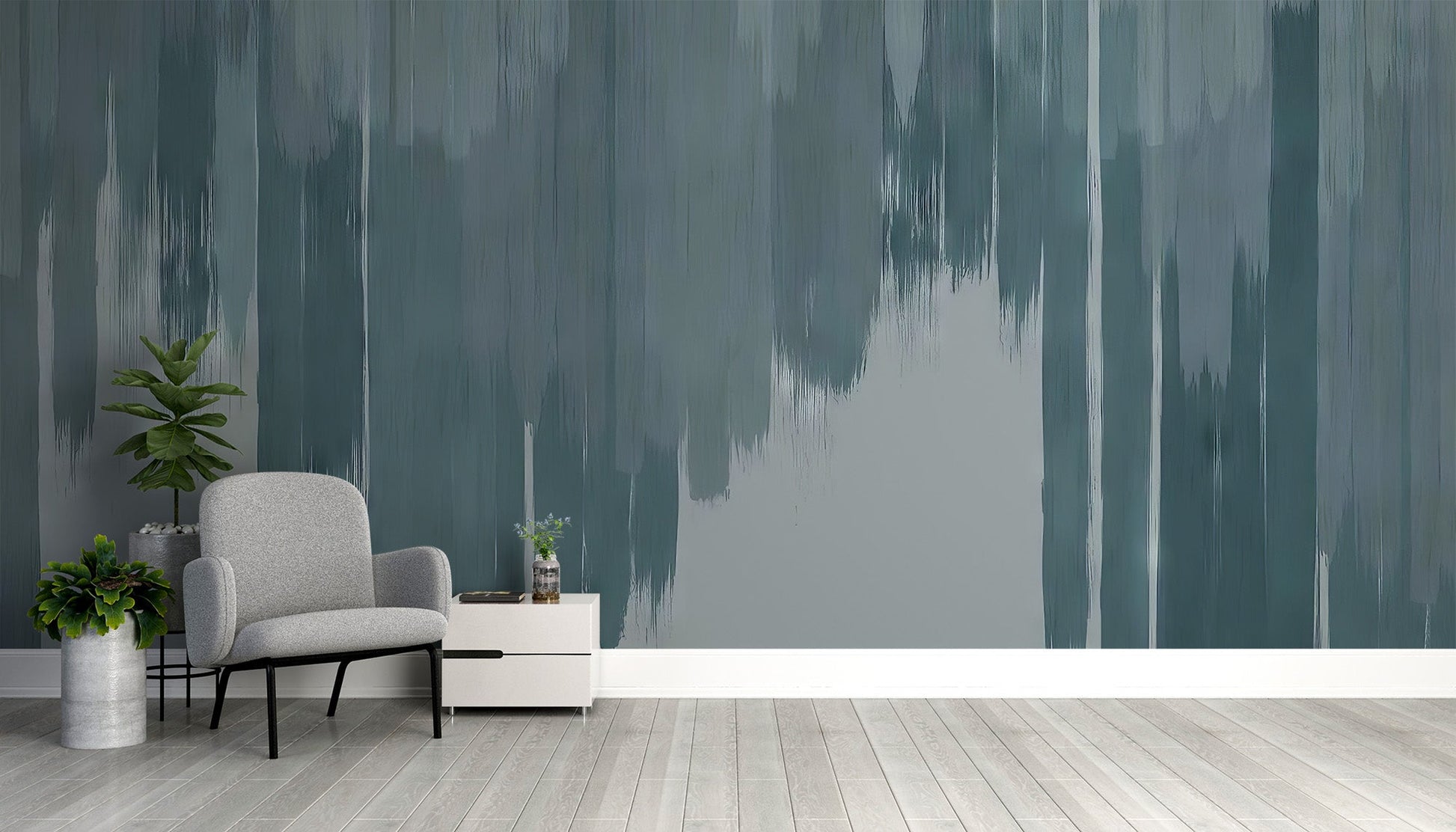 Blue Fade Abstract Wall Mural - Wallanza