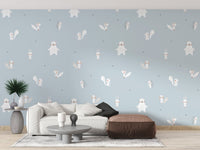 Blue Forest Animals Wallpaper for Walls - Wallanza