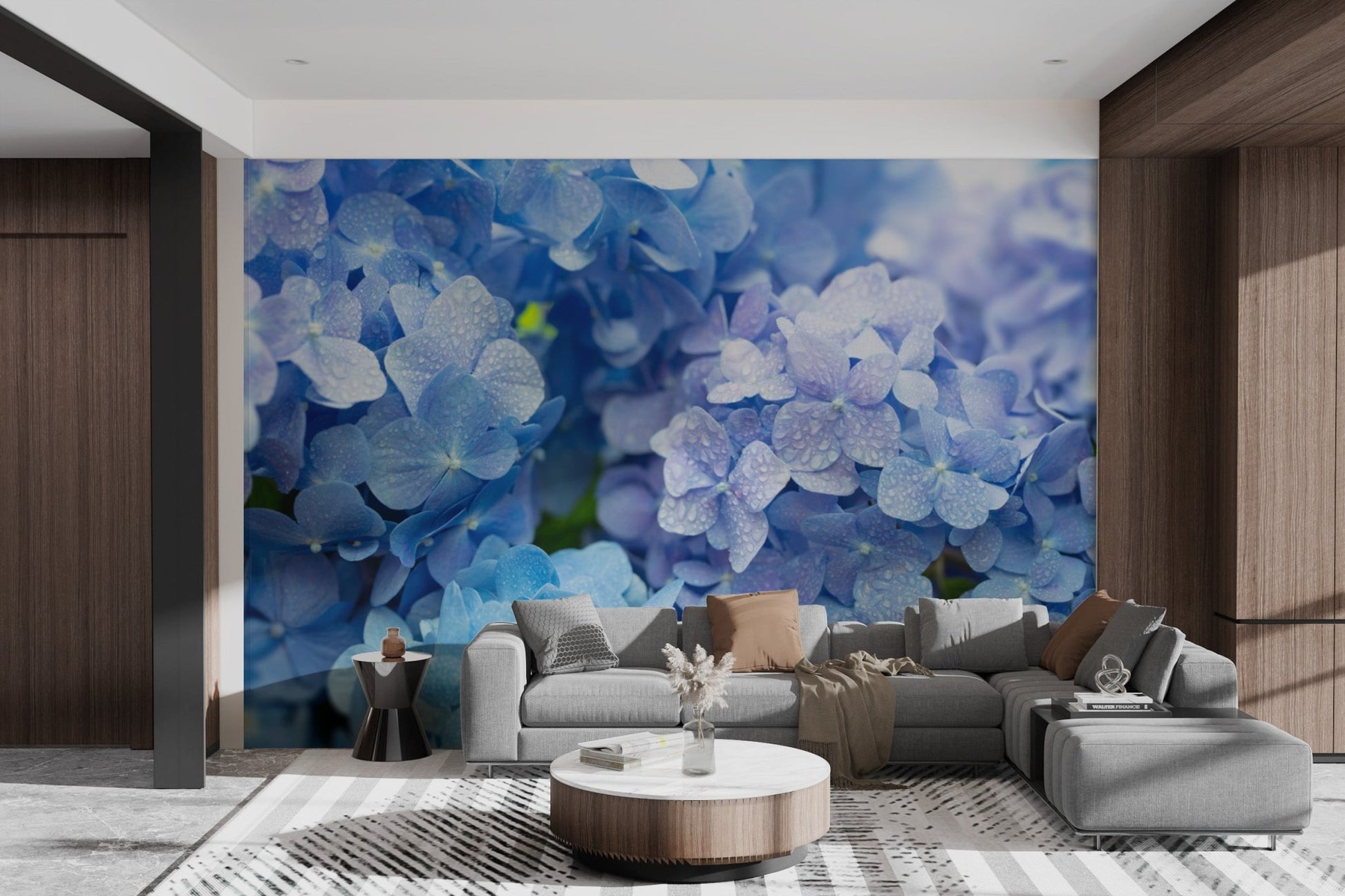 Blue Hydrangea Flower Wallpaper - Wallanza