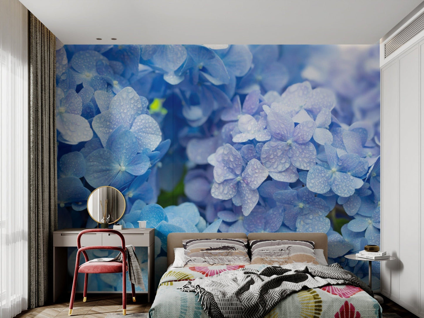 Blue Hydrangea Flower Wallpaper - Wallanza