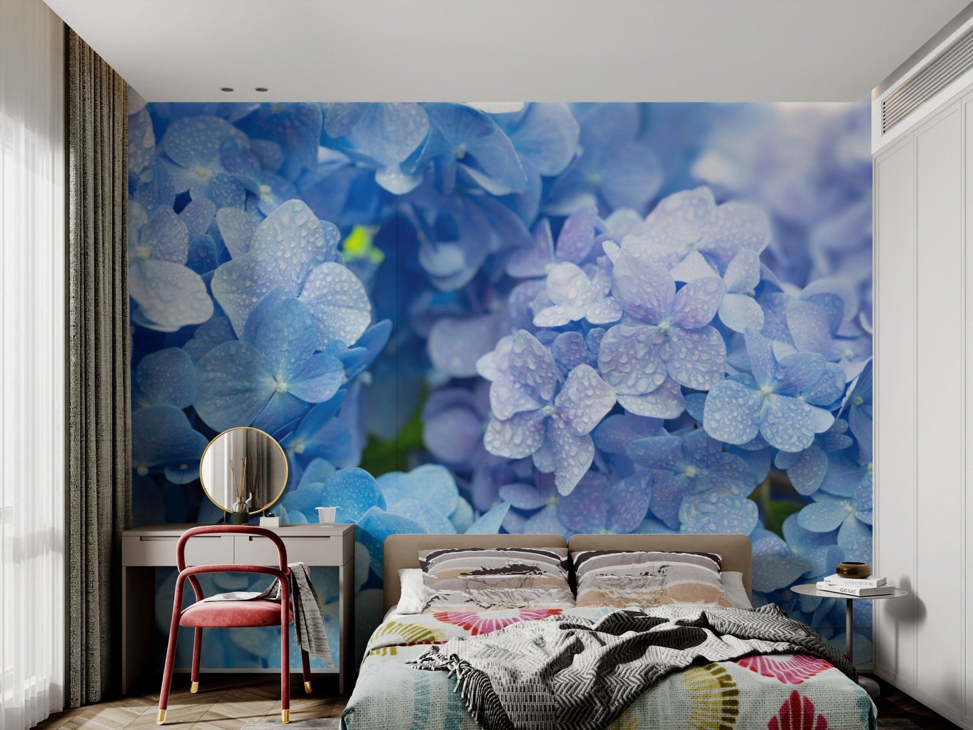 Blue Hydrangea Flower Wallpaper - Wallanza