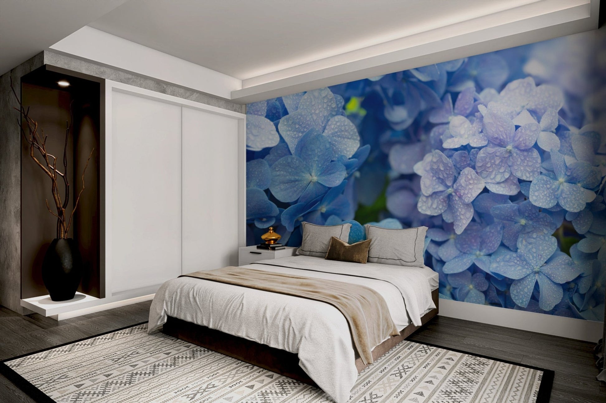 Blue Hydrangea Flower Wallpaper - Wallanza