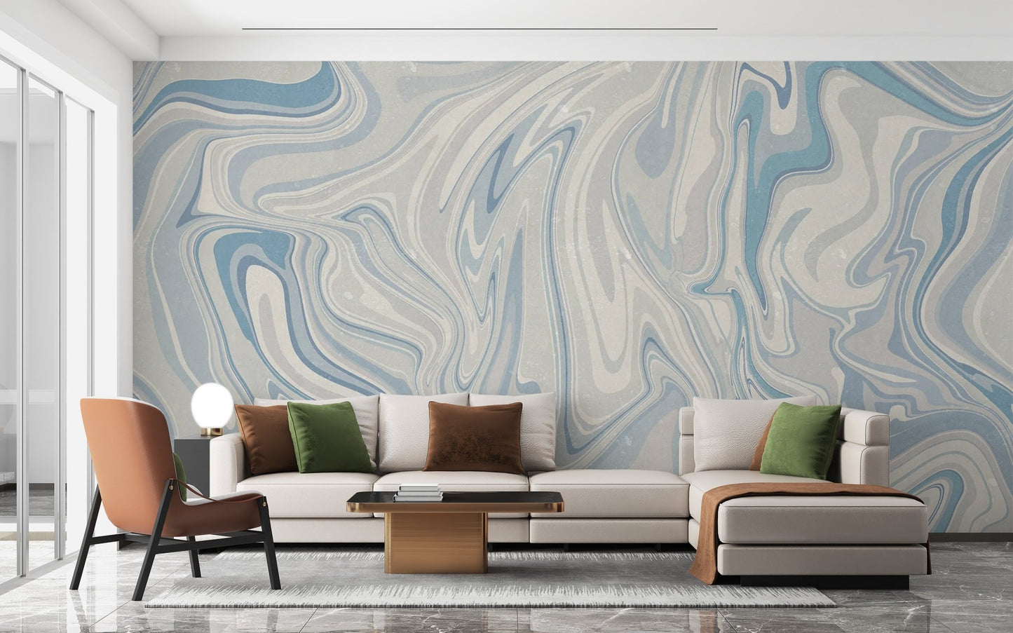 Blue Klint Misty Wall Mural - Wallanza