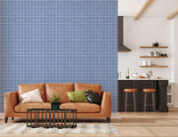 Linen-inspired blue mesh for creative wall murals
