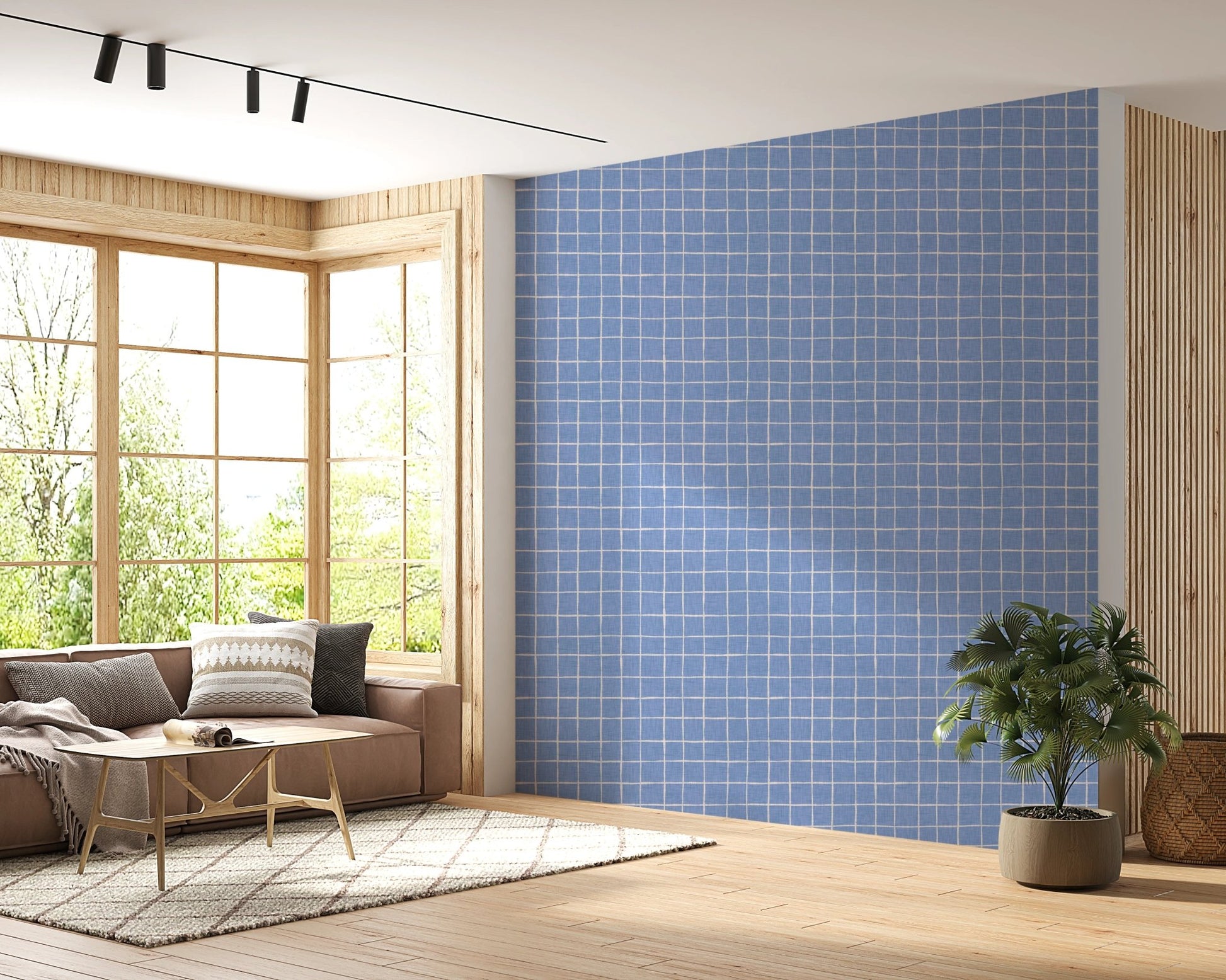 Light blue crosshatch for contemporary wall murals