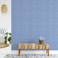 Soft blue grid fabric look in artistic wall murals