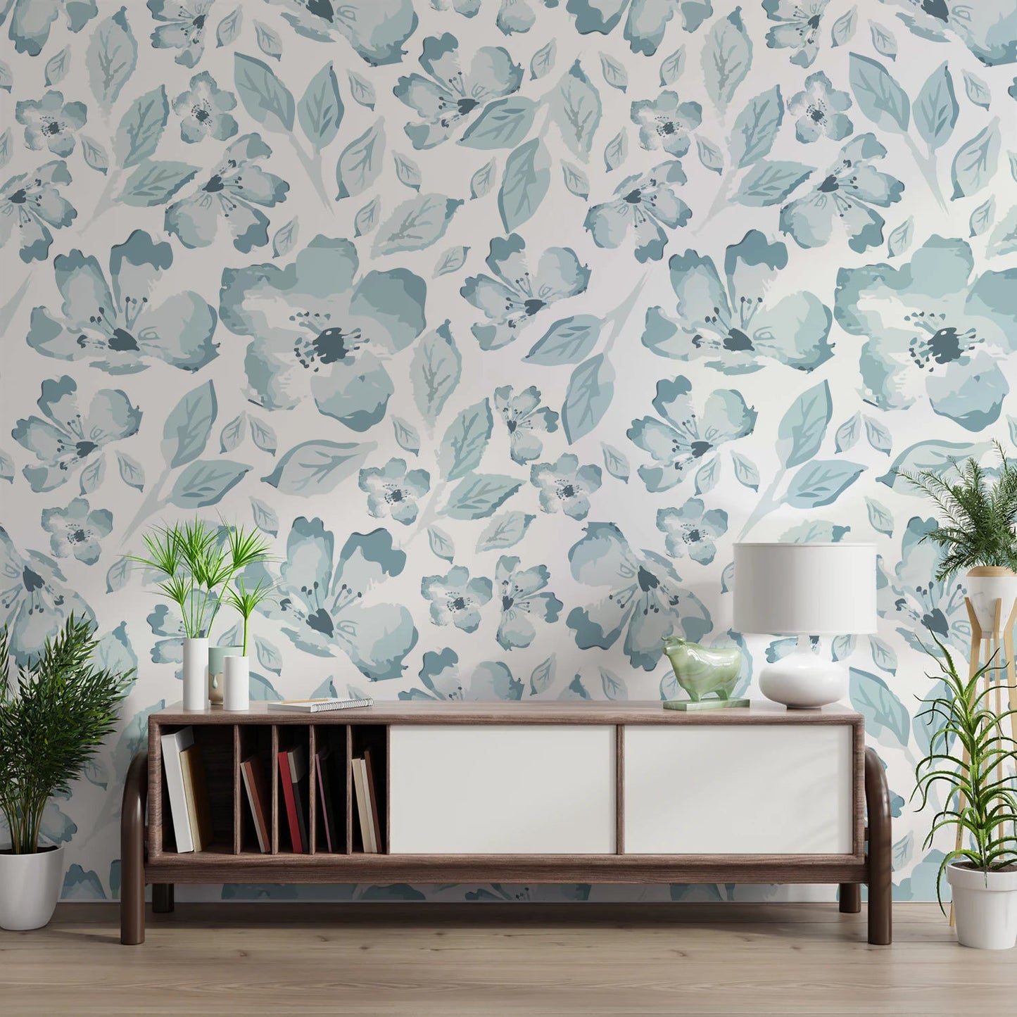 Blue Roses Wall Mural