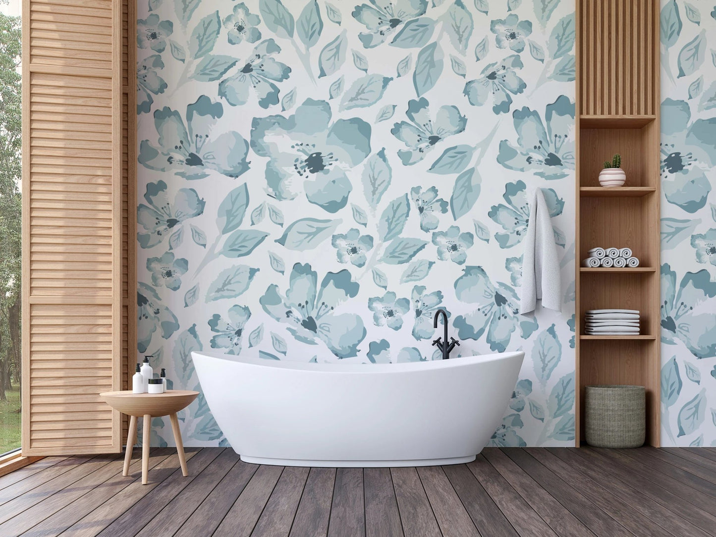 Blue Roses Wall Mural