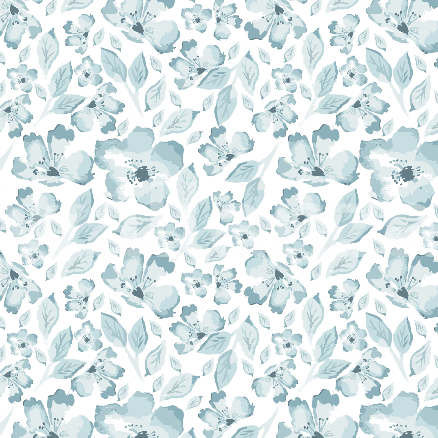 Blue Roses Wall Mural