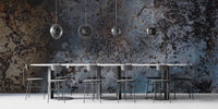Blue Rust Abstract Wall Mural - Wallanza