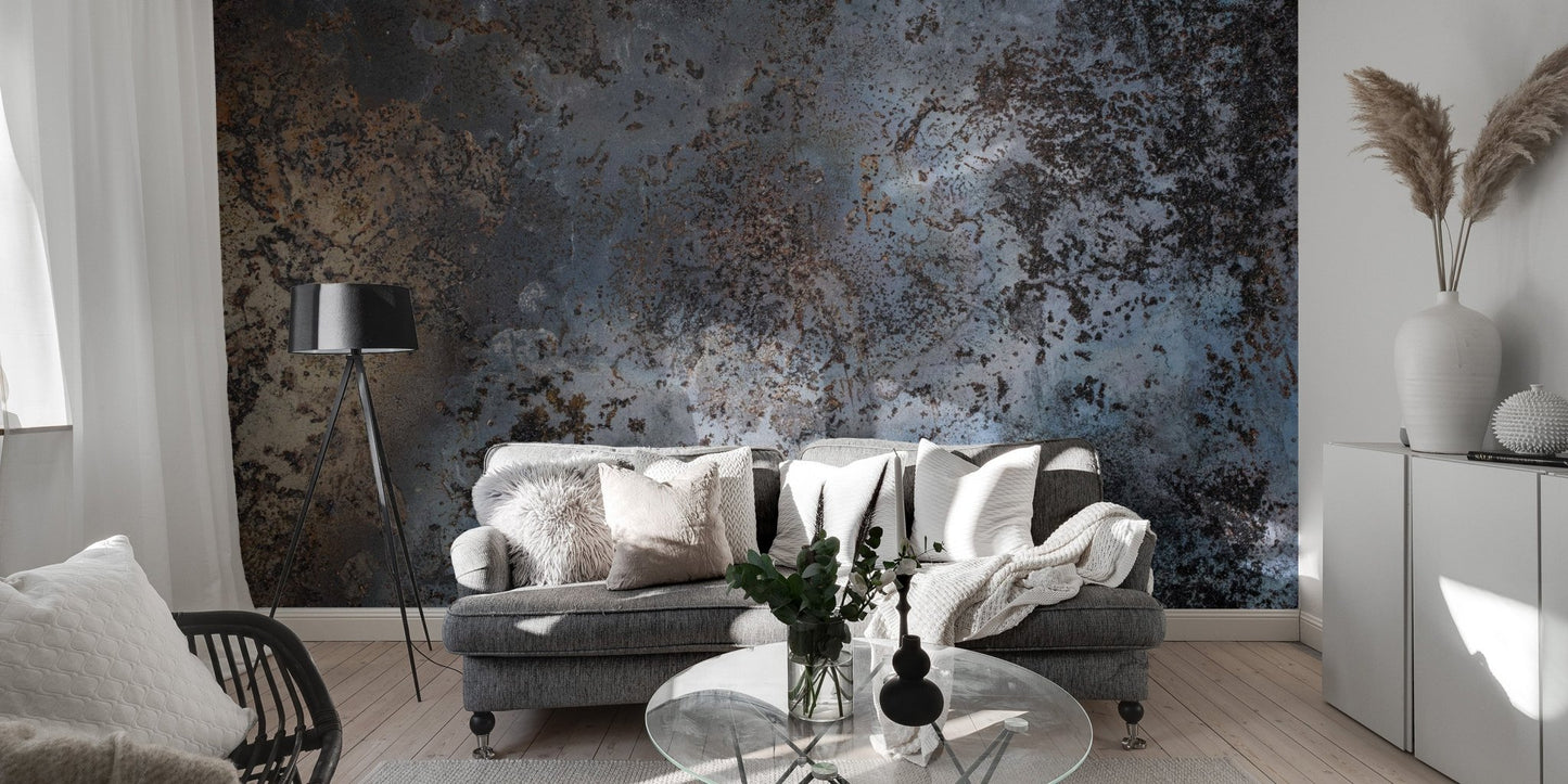 Blue Rust Abstract Wall Mural - Wallanza