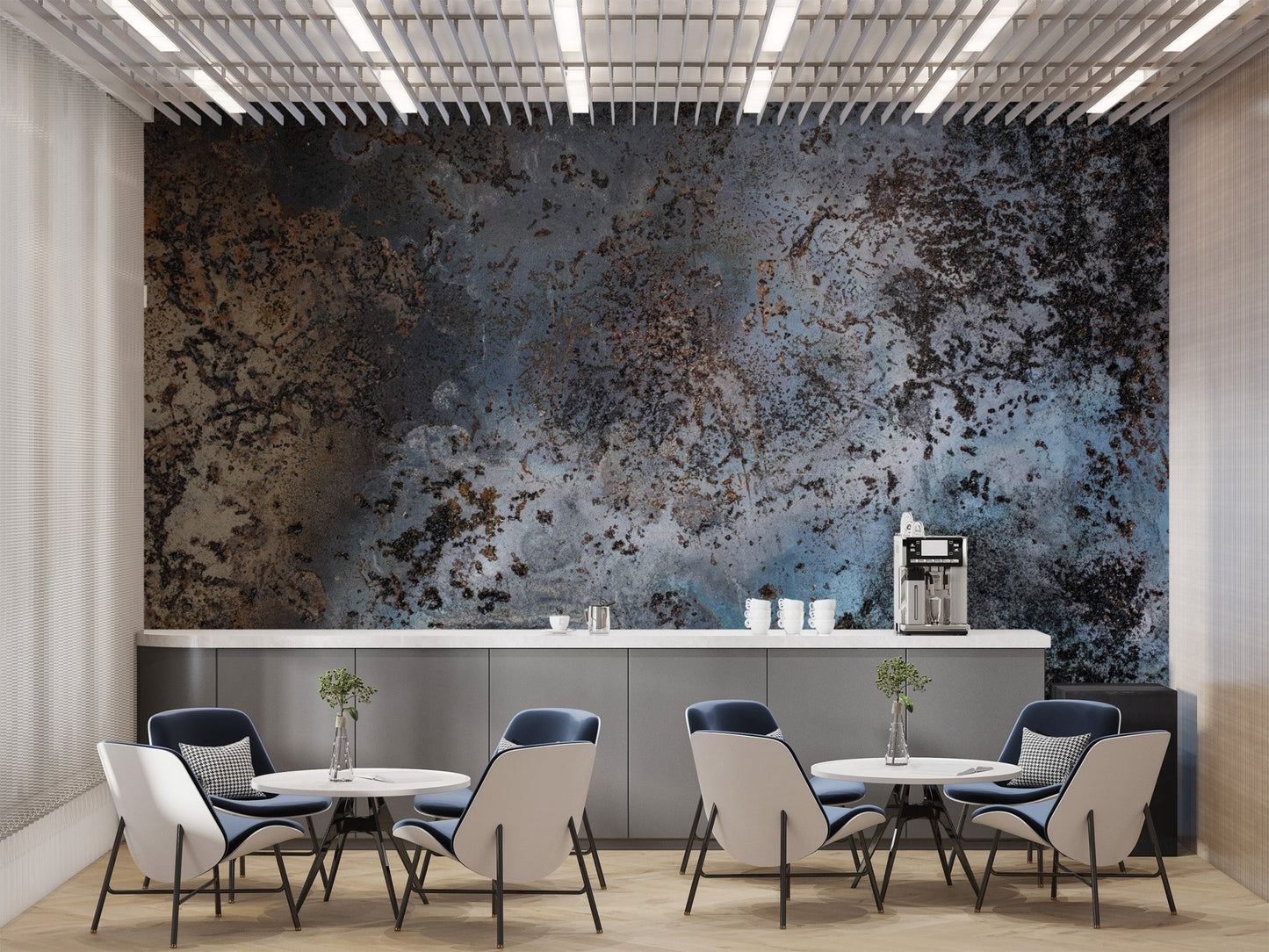 Blue Rust Abstract Wall Mural - Wallanza