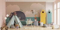 Blue Sea Adventure Mural for Ocean-Inspired Decor in Kids play area.