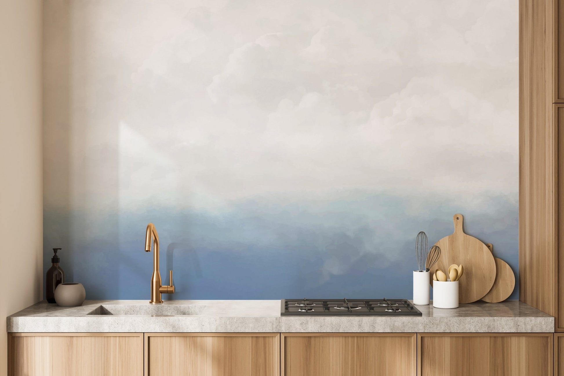 Blue Sky Wallpaper Mural - Wallanza