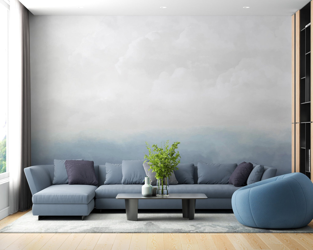 Blue Sky Wallpaper Mural - Wallanza