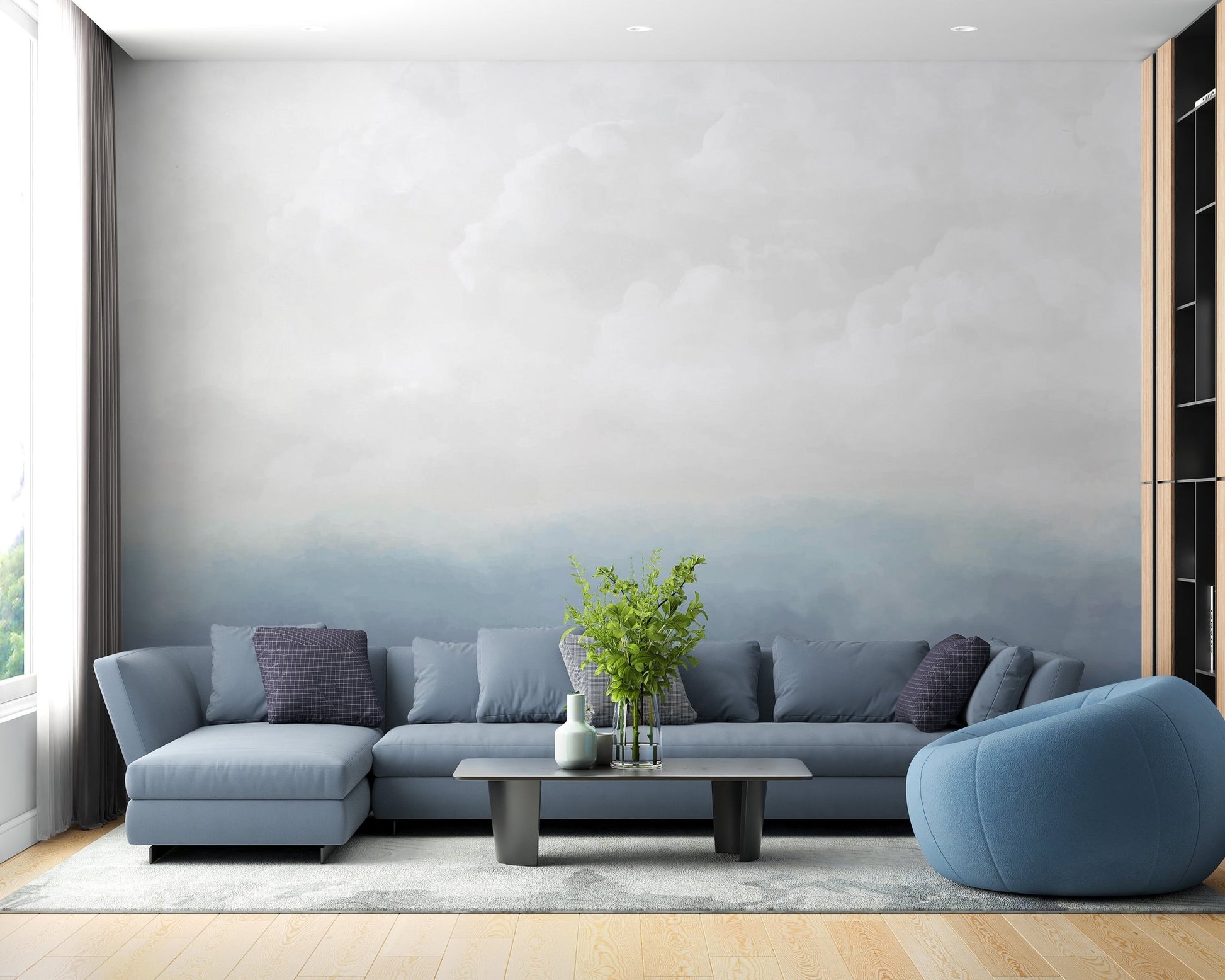 Blue Sky Wallpaper Mural - Wallanza
