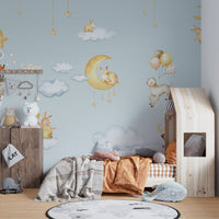 Blue Sweets dreams wallpaper for kids room - Wallanza