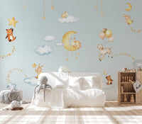 Blue Sweets dreams wallpaper for kids room - Wallanza