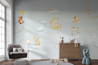 Blue Sweets dreams wallpaper for kids room - Wallanza