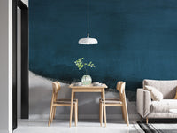 Dynamic watercolor brushstroke mural for contemporary dining room walls.
