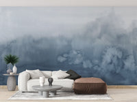 Blue Watercolor Wallpaper Mural - Wallanza
