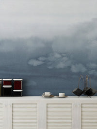 Blue Watercolor Wallpaper Mural - Wallanza