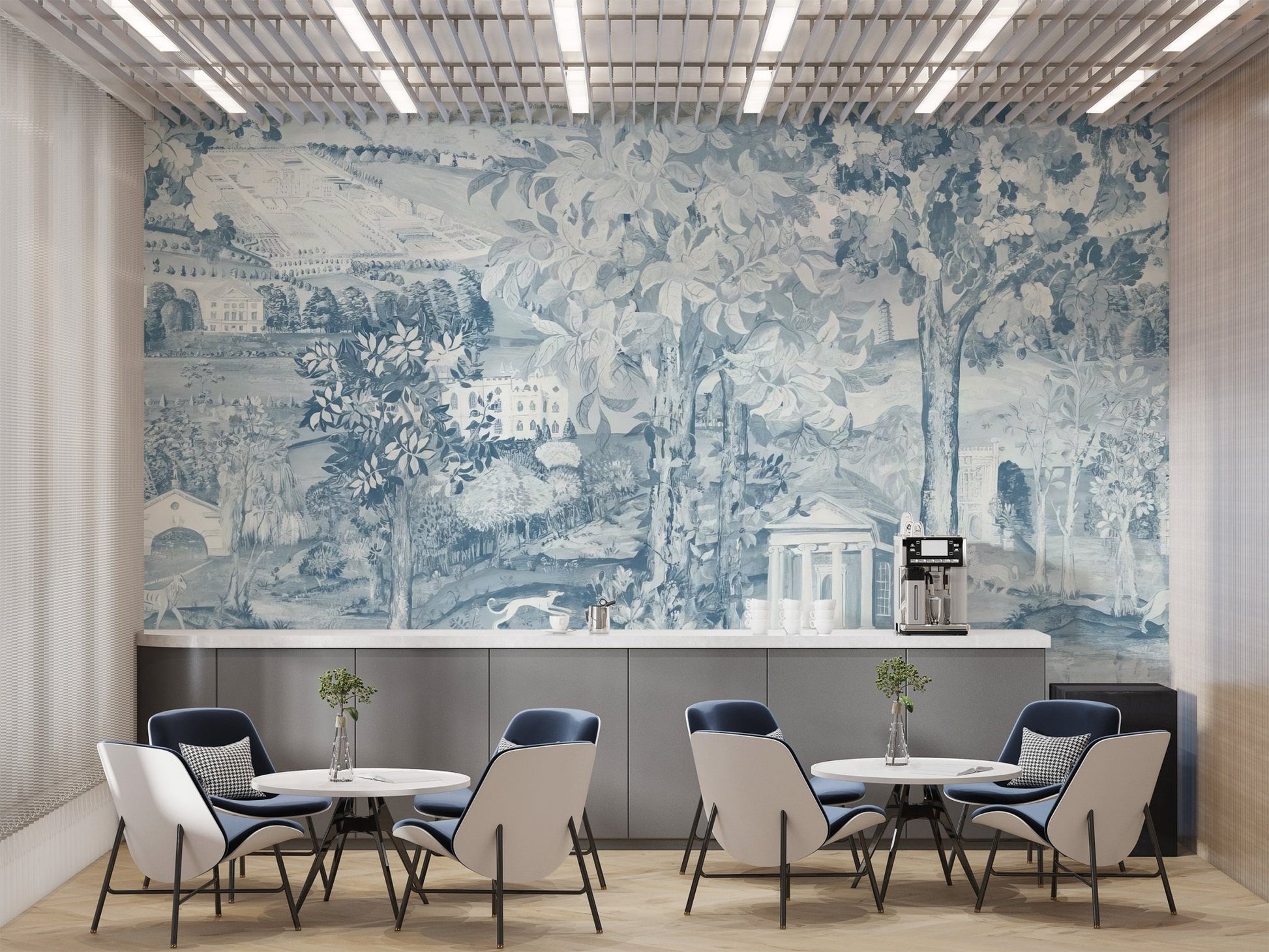 Blue Zoffany Scene Wall Mural - Wallanza
