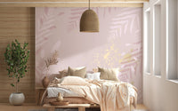 Artistic gilded pastel mural for stylish and graceful bedroom interiors.
