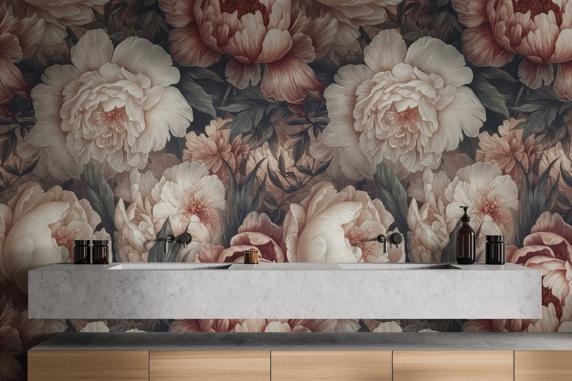 Blush Peony Wallpaper Mural - Wallanza