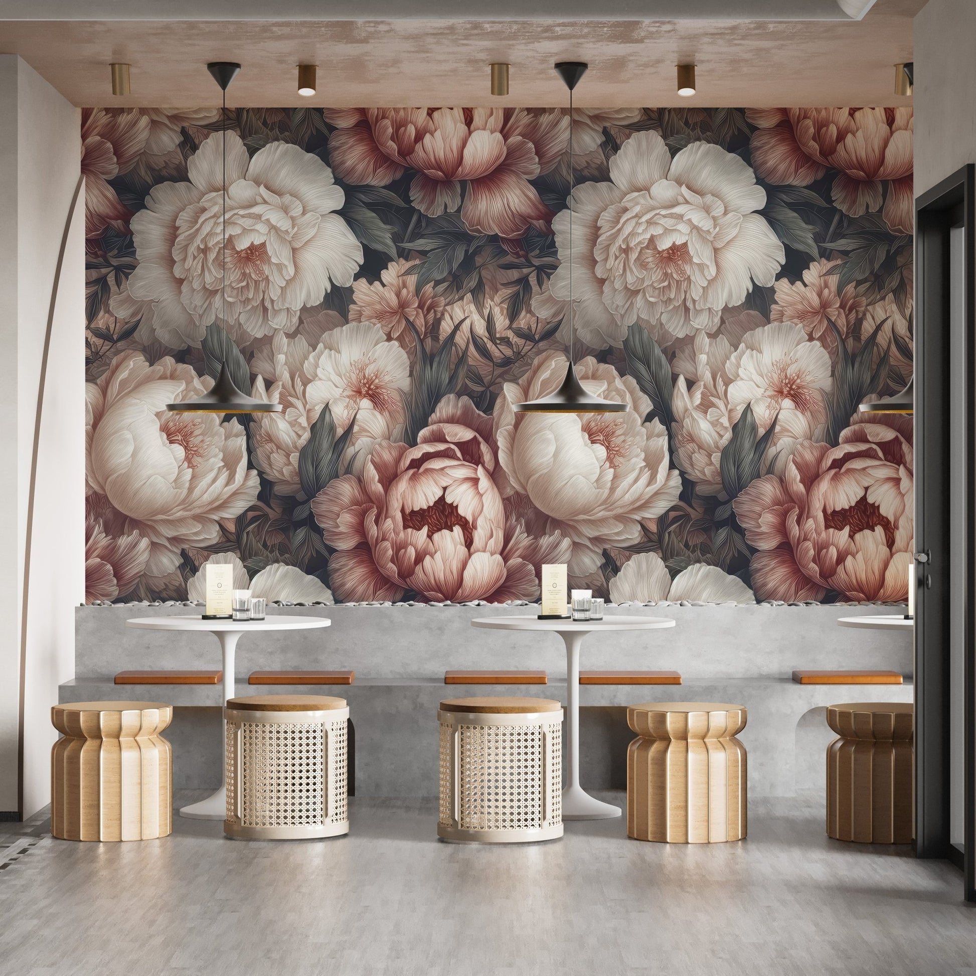 Blush Peony Wallpaper Mural - Wallanza