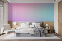 Soft twilight gradient mural with blush hues
