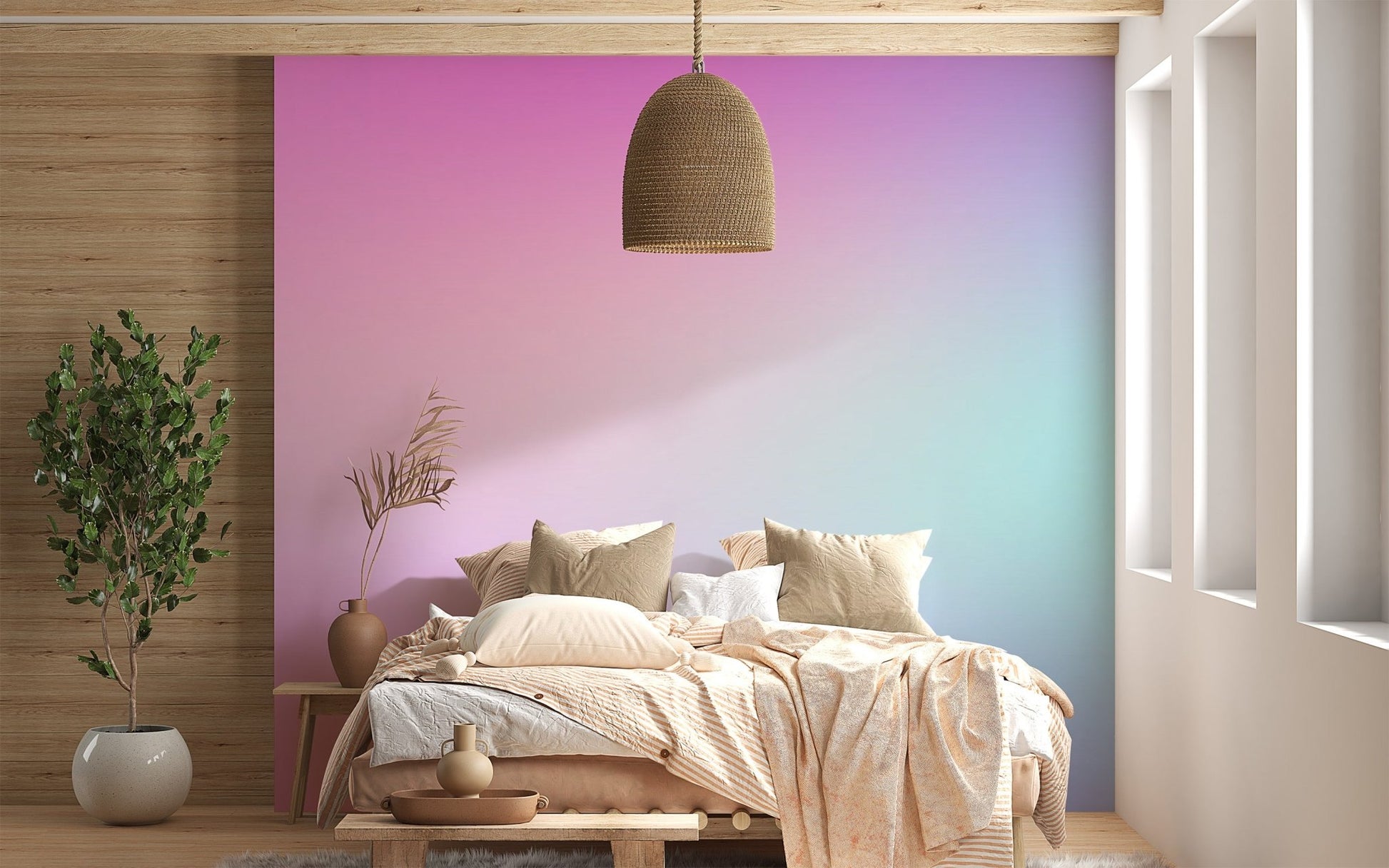 Blush twilight gradient mural for serenity

