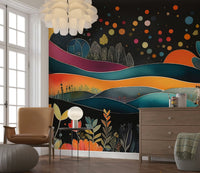 Bohemian Midnight Bloom Wall Mural - Wallanza