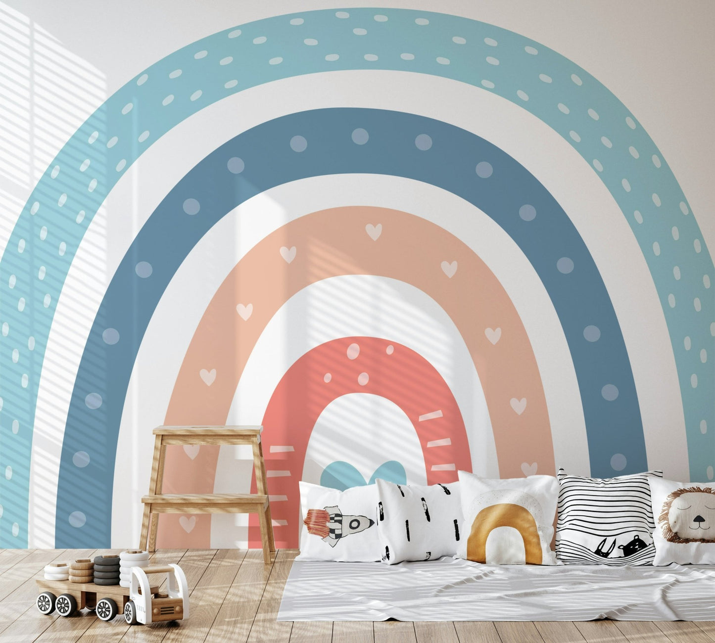 Boho Baby Rainbow Wall Mural - Wallanza