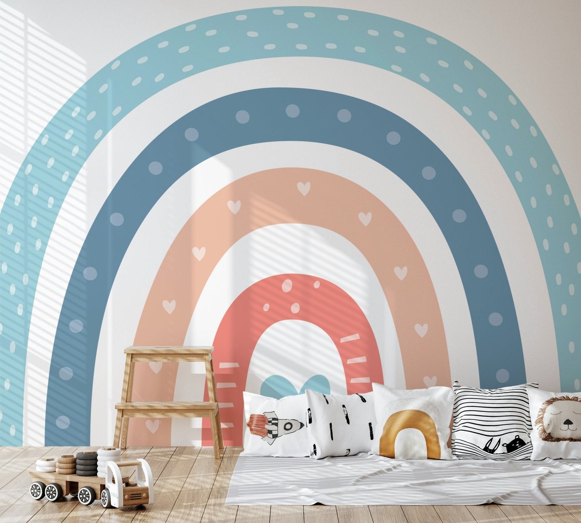 Boho Baby Rainbow Wall Mural - Wallanza