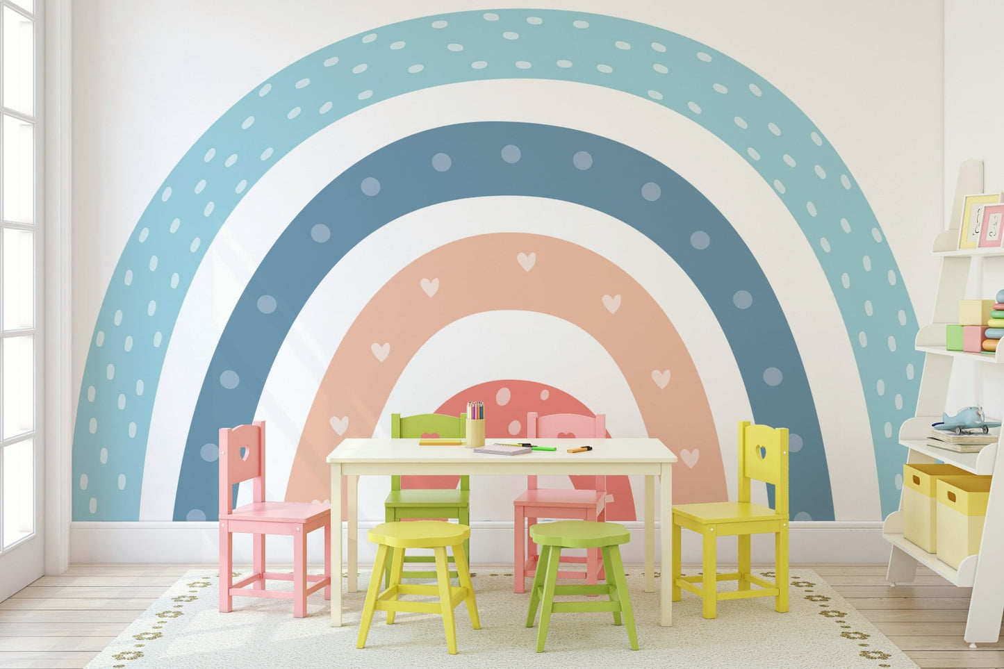 Boho Baby Rainbow Wall Mural - Wallanza