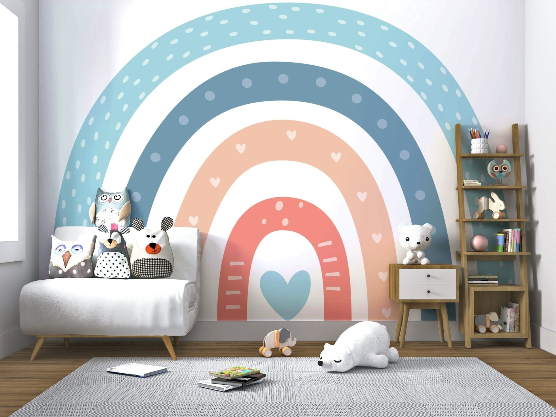 Boho Baby Rainbow Wall Mural - Wallanza
