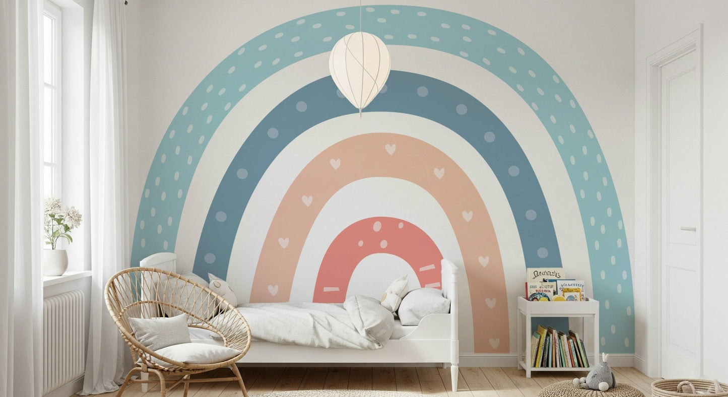Boho Baby Rainbow Wall Mural - Wallanza