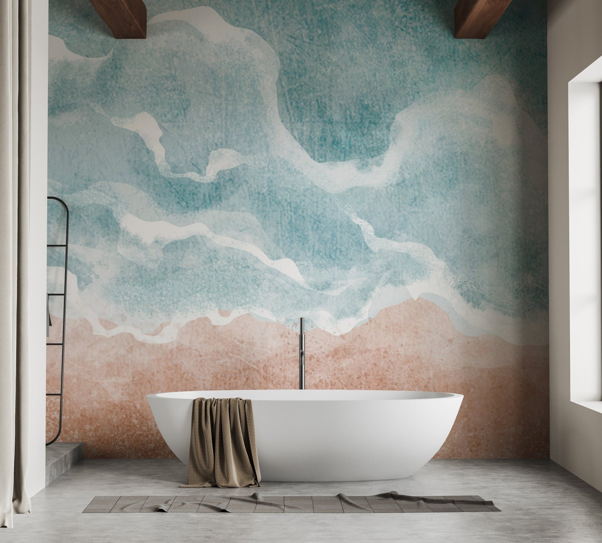 Textured beach wallpaper with gentle wave motion effect.