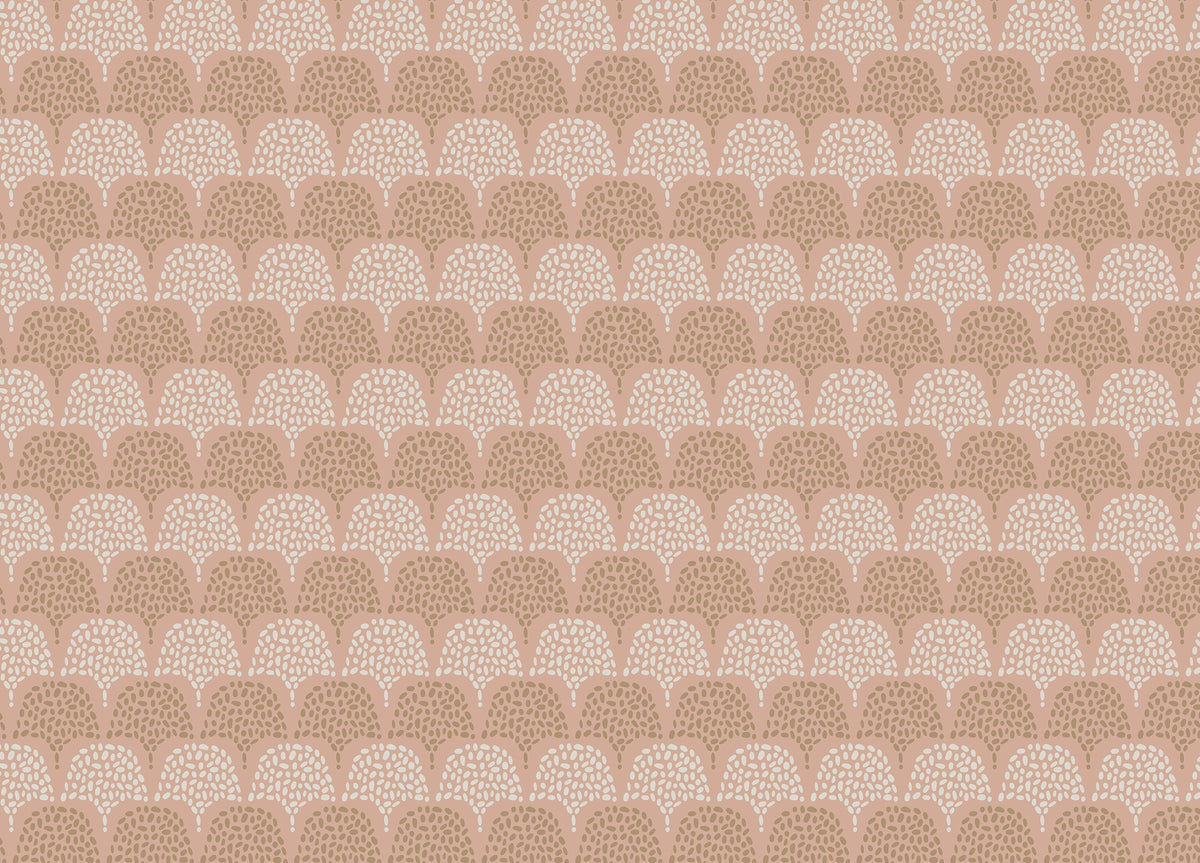 Pink Pastel Color Background Boho Repeat Pattern Wallpaper in your room — zoomed