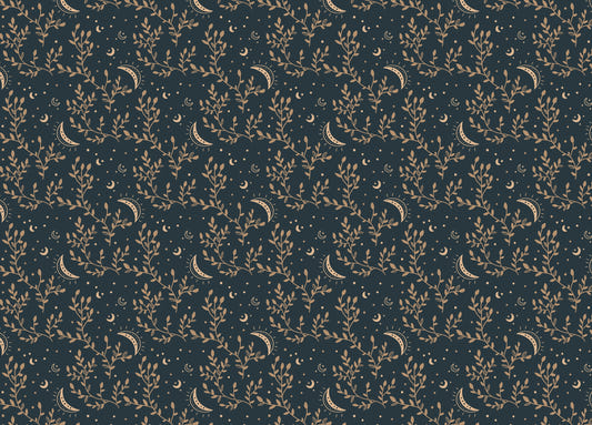 Esoteric Crescent Moon and Floral Background Wallpaper For Walls