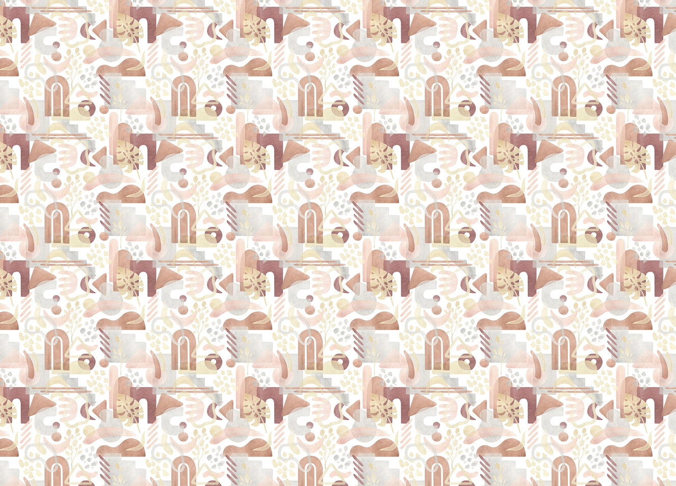 Watercolor Warm Pastel Colors Aesthetic Boho Wallpaper