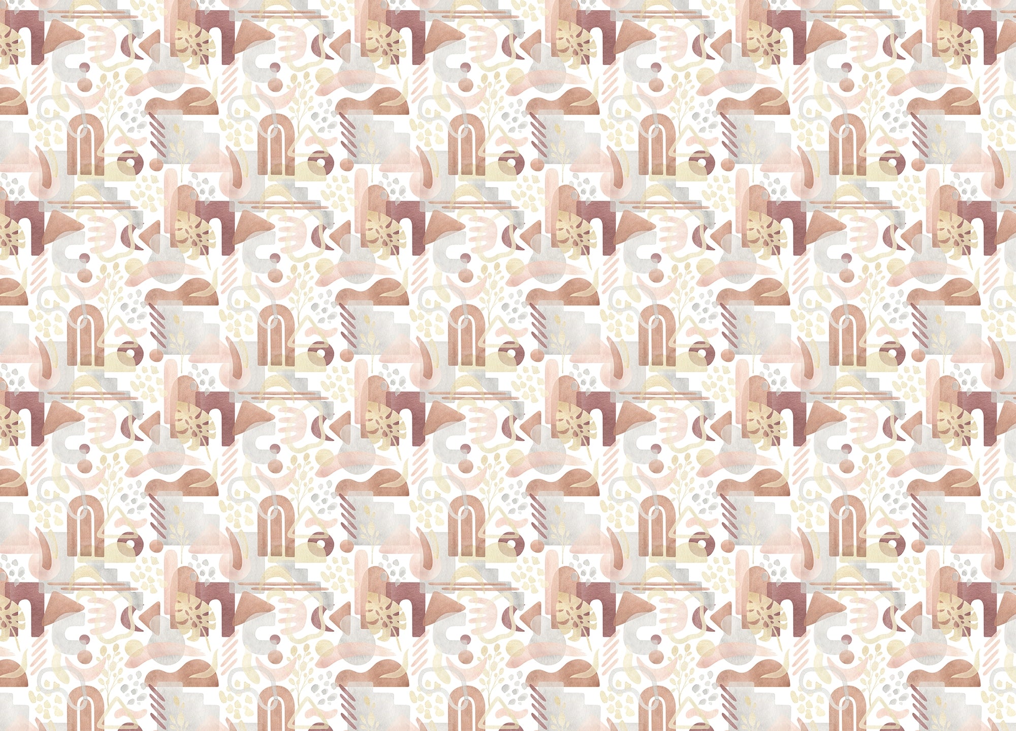 Watercolor Warm Pastel Colors Aesthetic Boho Wallpaper
