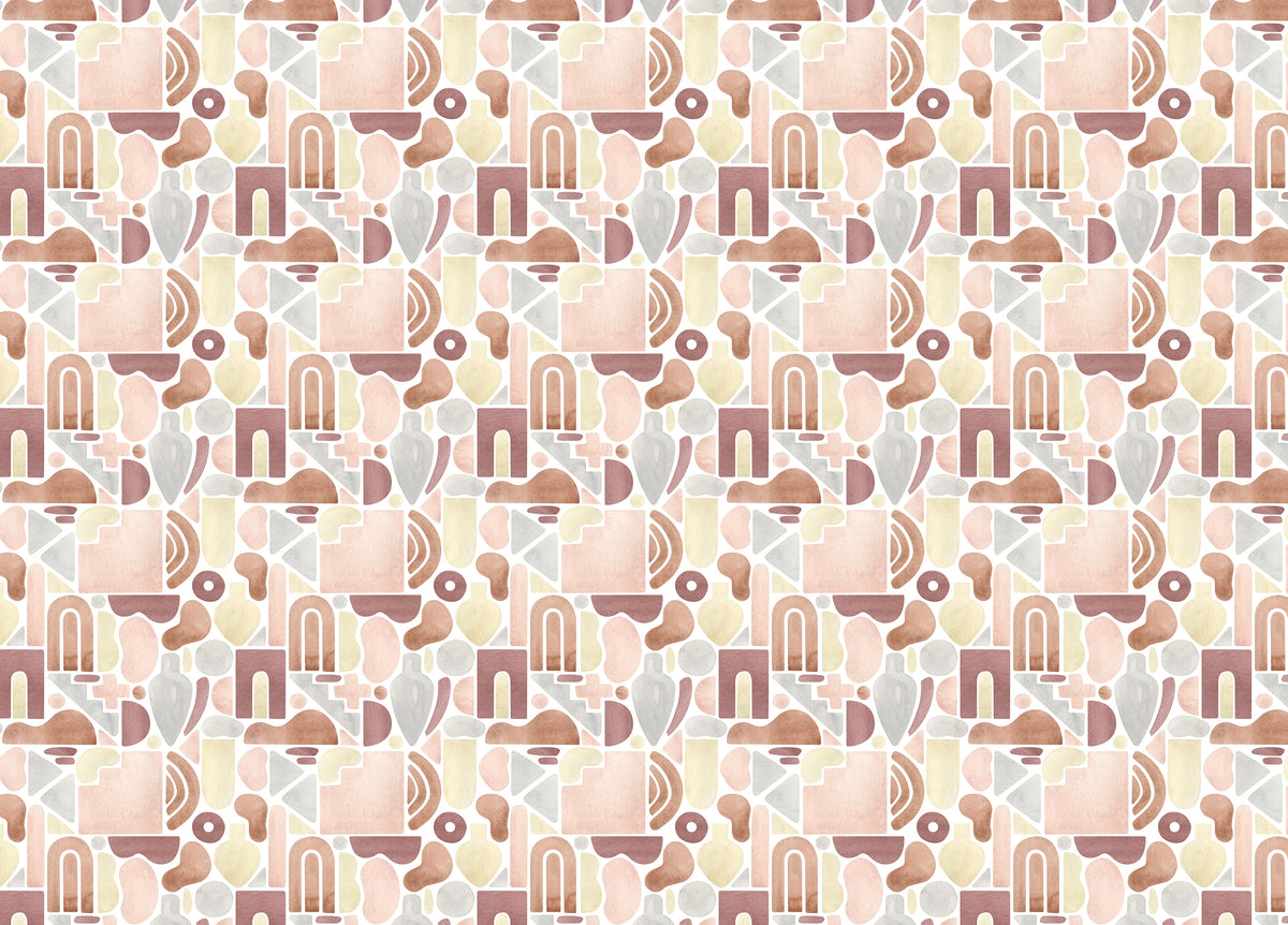 Watercolor Abstract Pastel Colors Boho Peel and Stick Wallpaper in your room — zoomed