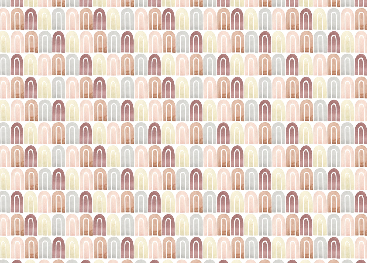Boho Watercolor Abstract Shapes Pastel Colors Wallpaper in your room — zoomed