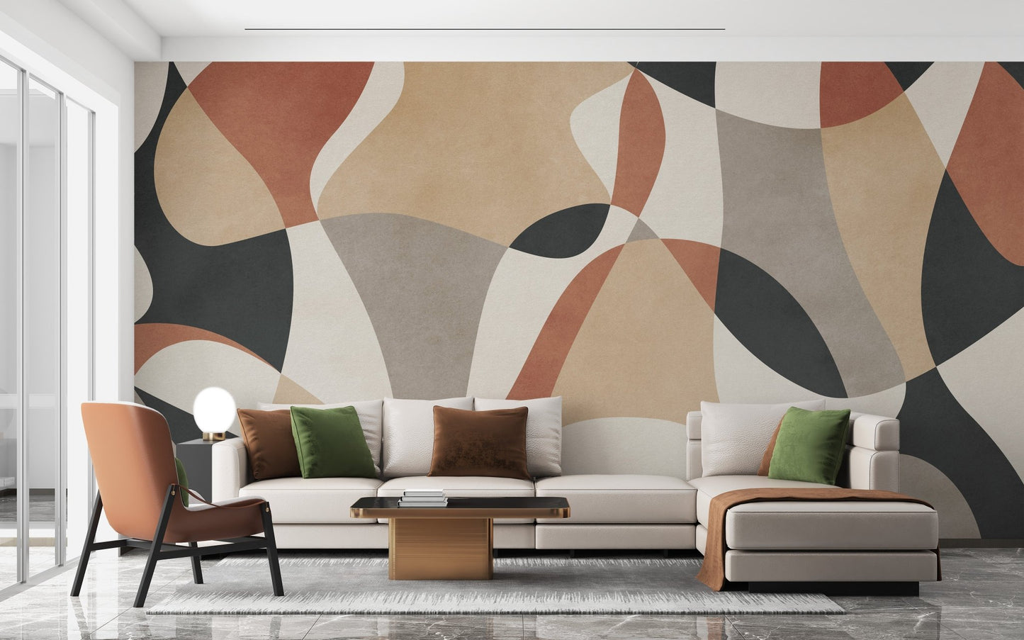 Striking geometric infusion wallpaper for contemporary decor.
