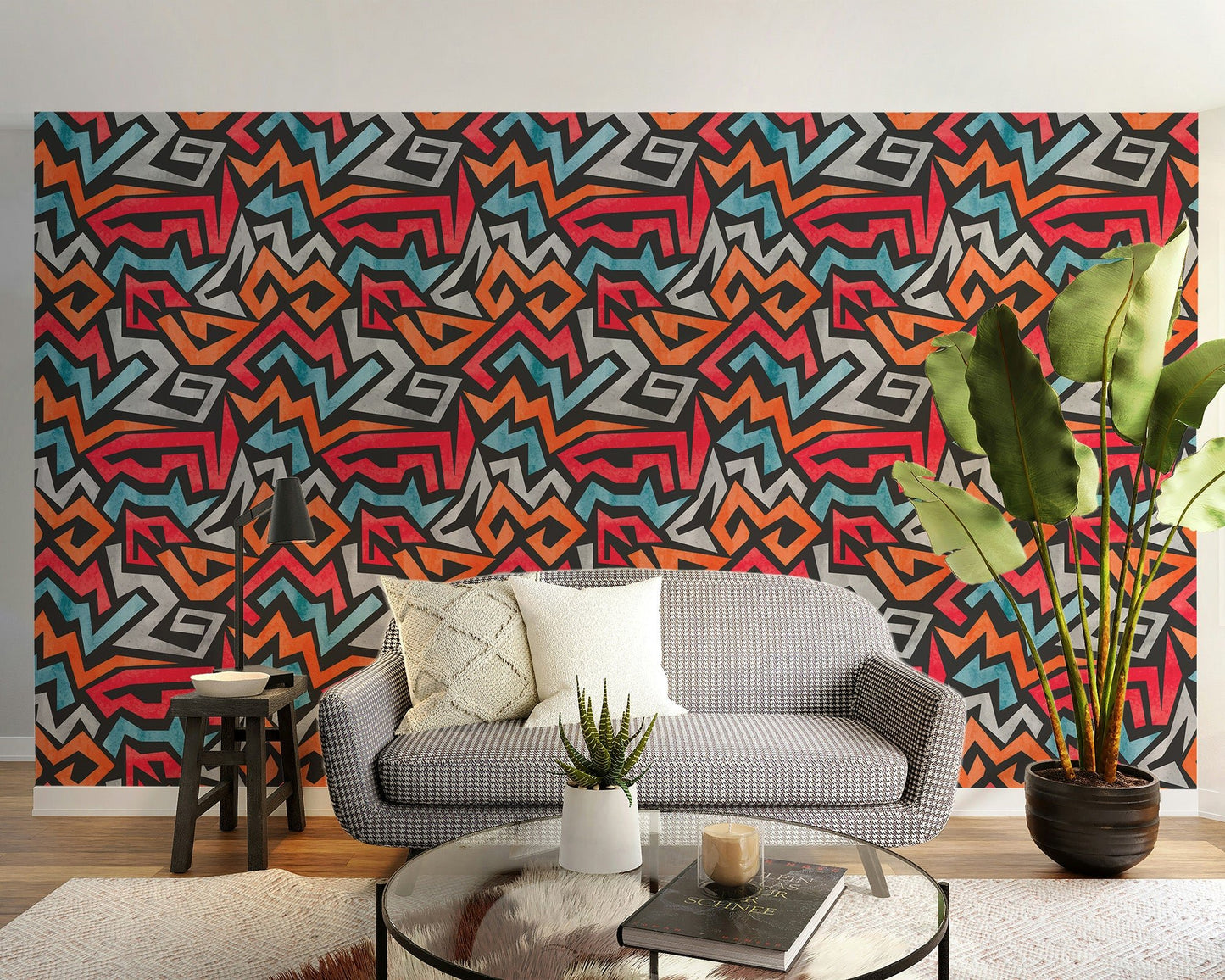 Seamless graffiti wallpaper with edgy modern pattern.