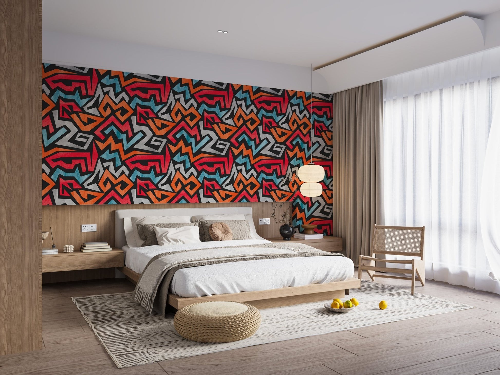 Abstract vector wallpaper with bold color contrast design.