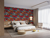Abstract vector wallpaper with bold color contrast design.